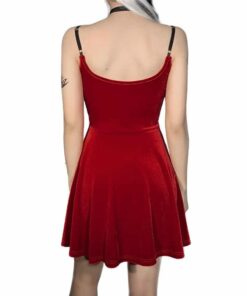 Velvet Pentagram Mini Dress Red 2