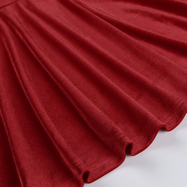 Velvet Pentagram Mini Dress Red Details 4