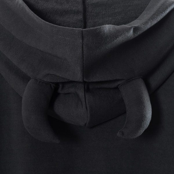 Butterfly Zip Up Hoodie with Horns Details 3