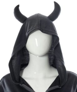 Butterfly Zip Up Hoodie with Horns Details 4