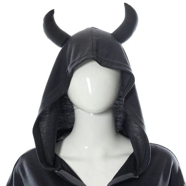 Butterfly Zip Up Hoodie with Horns Details 4