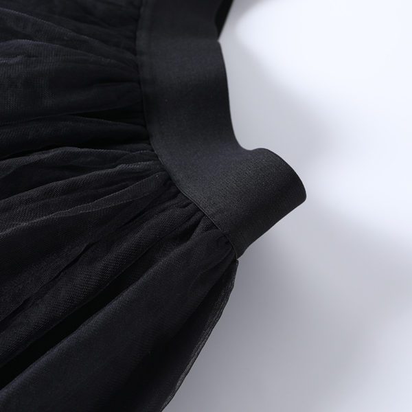 High Waist Black Mesh Mini Skirt Details 2