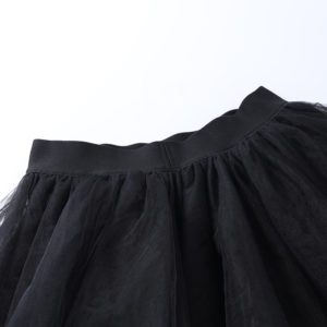High Waist Black Mesh Mini Skirt Details