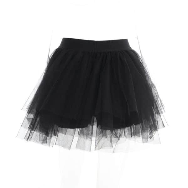 High Waist Black Mesh Mini Skirt Full Back