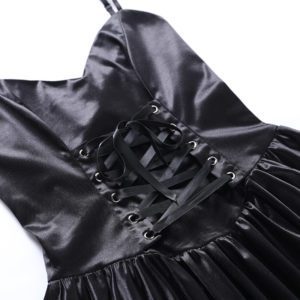 High Waist Lace-up Corset Party Dress Details 2