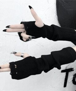 Knitted Finger-less Wrist Gloves