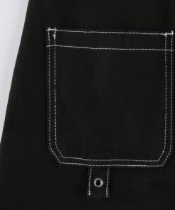 Lace Trim Black Trousers with Bandages Details 3
