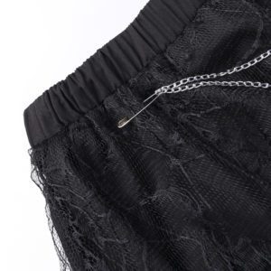 Leopard Lace Trim Mini Skirt with Chain Details 7