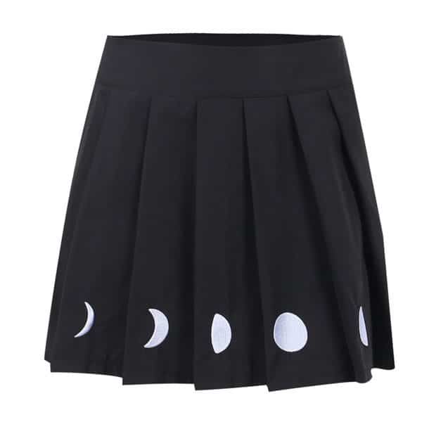 Lunar Phase Pleated Mini Skirt