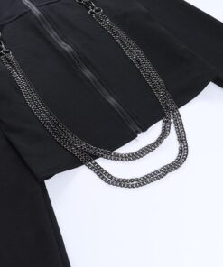 Turtleneck Crop Top with Chains Details 4
