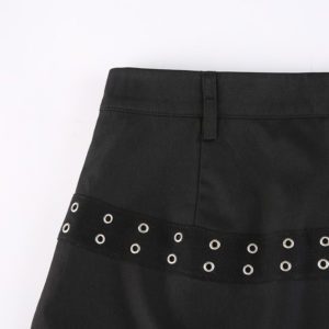 High Waist Eyelet Pleated Mini Skirt Details