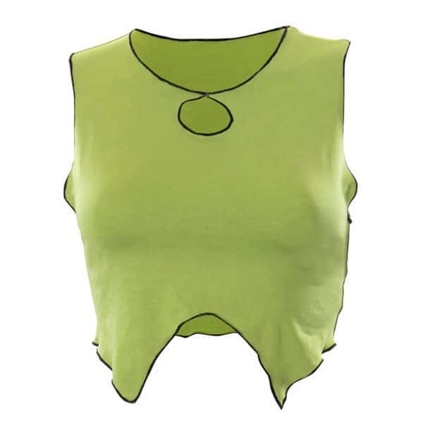 Hollow Out Cropped Tank Top Green Full