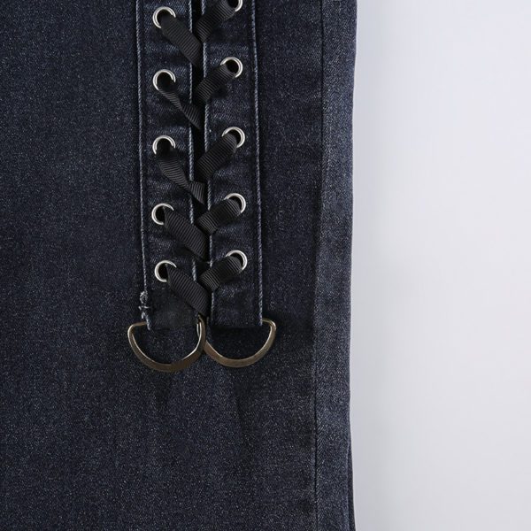 Low Waist Lace up Boot Cut Pants Details 3