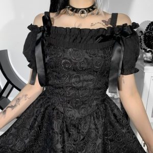Black Roses Slim Dress 2