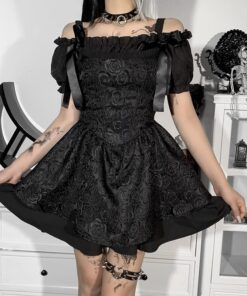 Black Roses Slim Dress 3