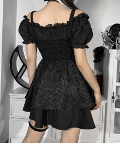 Black Roses Slim Dress 4