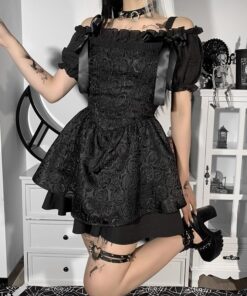 Black Roses Slim Dress 5