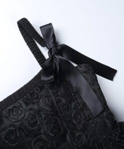 Black Roses Slim Dress Details 2