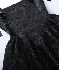 Black Roses Slim Dress Details 3