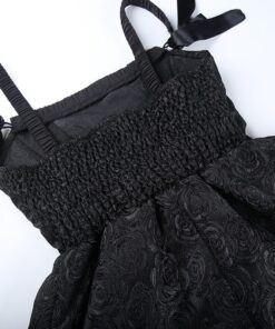 Black Roses Slim Dress Details 5