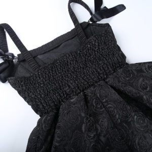 Black Roses Slim Dress Details 5