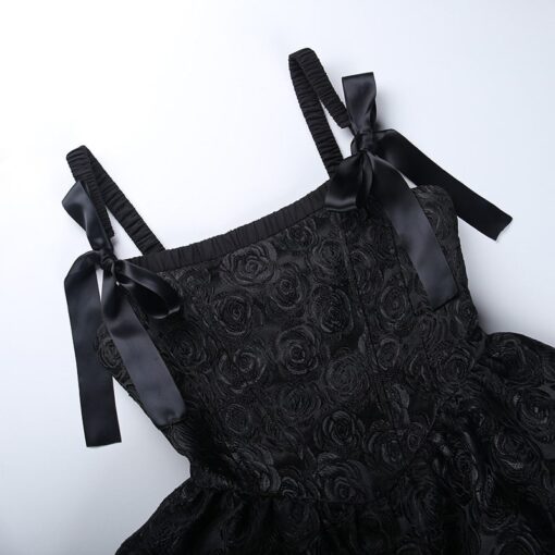 Black Roses Slim Dress Details