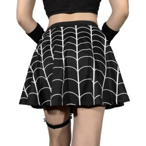 Spider Web Print Mini Skirt 3
