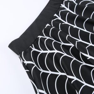 Spider Web Print Mini Skirt Details 2