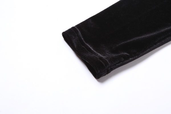 Velour Long Sleeve Crop Top Details 4