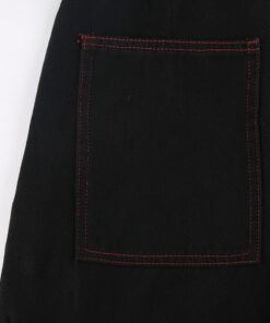 Wide Leg Cargo Pants with Suspenders Details 5