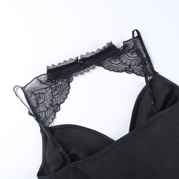 Black Lace Gothic Bodysuit Details 6