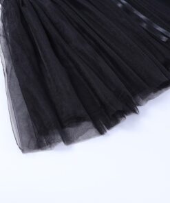 Black Lace up Corset Mesh Mini Skirt Details 4