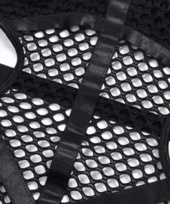 Gothic Fishnet Bodysuit Black Details 3