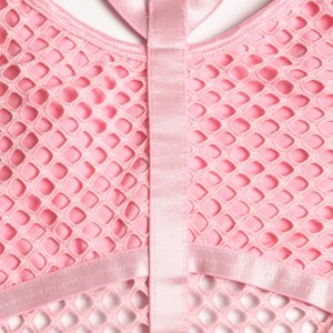 Gothic Fishnet Bodysuit Pink Details 4