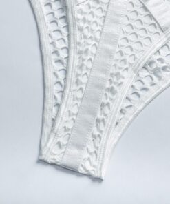 Gothic Fishnet Bodysuit White Details 5