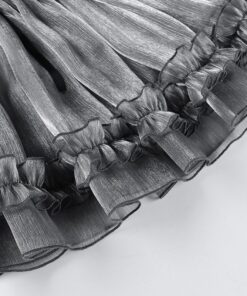 Gray Corset Lace Trim Mini Dress Details 3