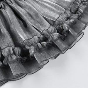 Gray Corset Lace Trim Mini Dress Details 3