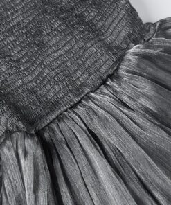 Gray Corset Lace Trim Mini Dress Details 5