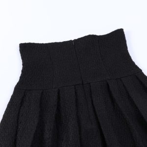 High Waist Black Corset Mini Skirt Details 4
