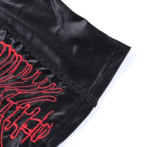 Red Rib Cage Black Camisole Details 4