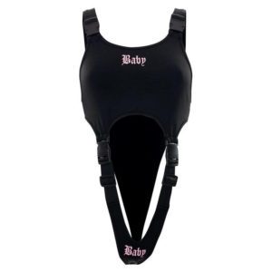 Baby Letter Print Bodysuit with Buckles