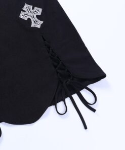 Bandage Mini Skirt with Diamond Crosses Details 2