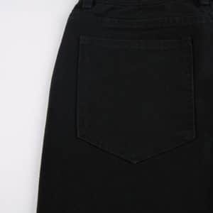 Distressed High Waist Black Flare Pants Details 4
