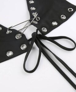 Chain Straps Pin Halter Top Details 2