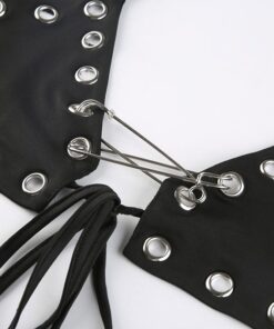 Chain Straps Pin Halter Top Details 3