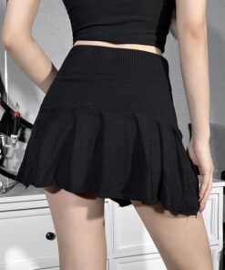 High Waist Bandage Black Mini Skirt 4