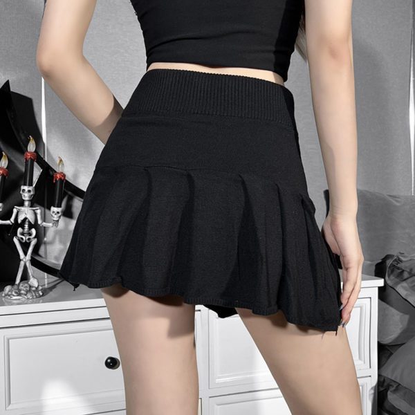 High Waist Bandage Black Mini Skirt 4