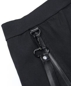 High Waist Zipper Straps Mini Skirt Details