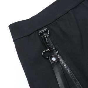 High Waist Zipper Straps Mini Skirt Details