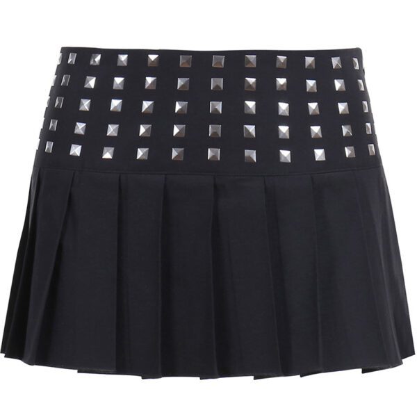 Mini Rivet Pleated Skirt Full